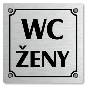 WC ženy, 148x148mm, stříbrná, Kansas
